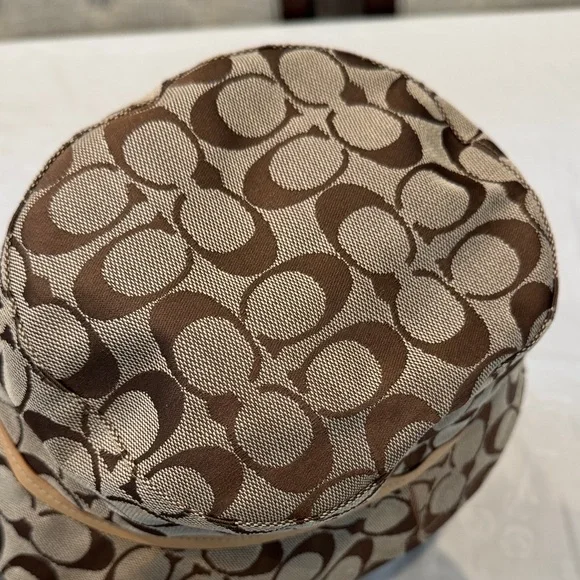 Authentic Coach Tan and Brown Signature Bucket Hat - Picture 5 of 8